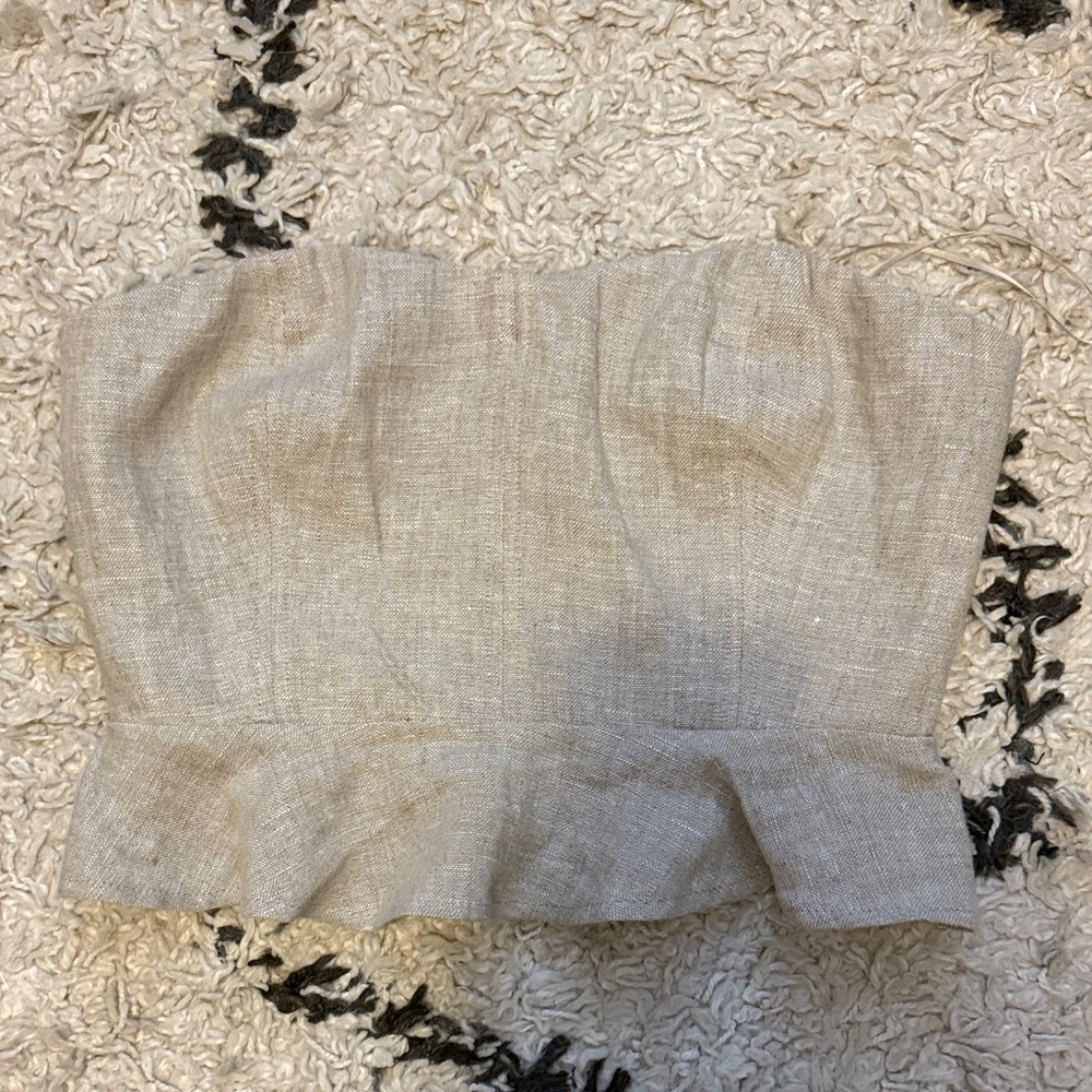 J. Crew Beige Linen Tank Top